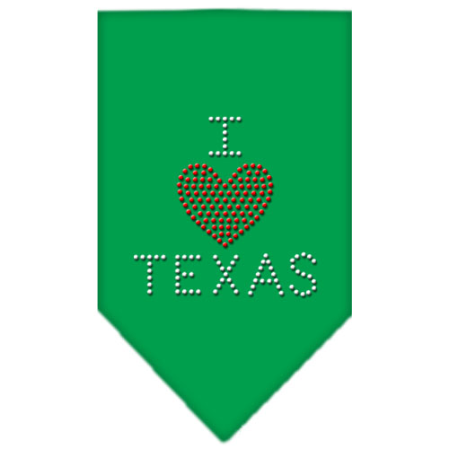I Heart Texas Rhinestone Bandana Emerald Green Large